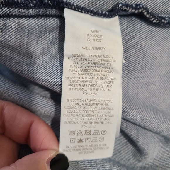 Boden Denim Bow Long Sleeve Button Down Dress US Size 10 - Picture 6 of 6